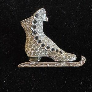 Swarovski Ice Skate Boot Brooch